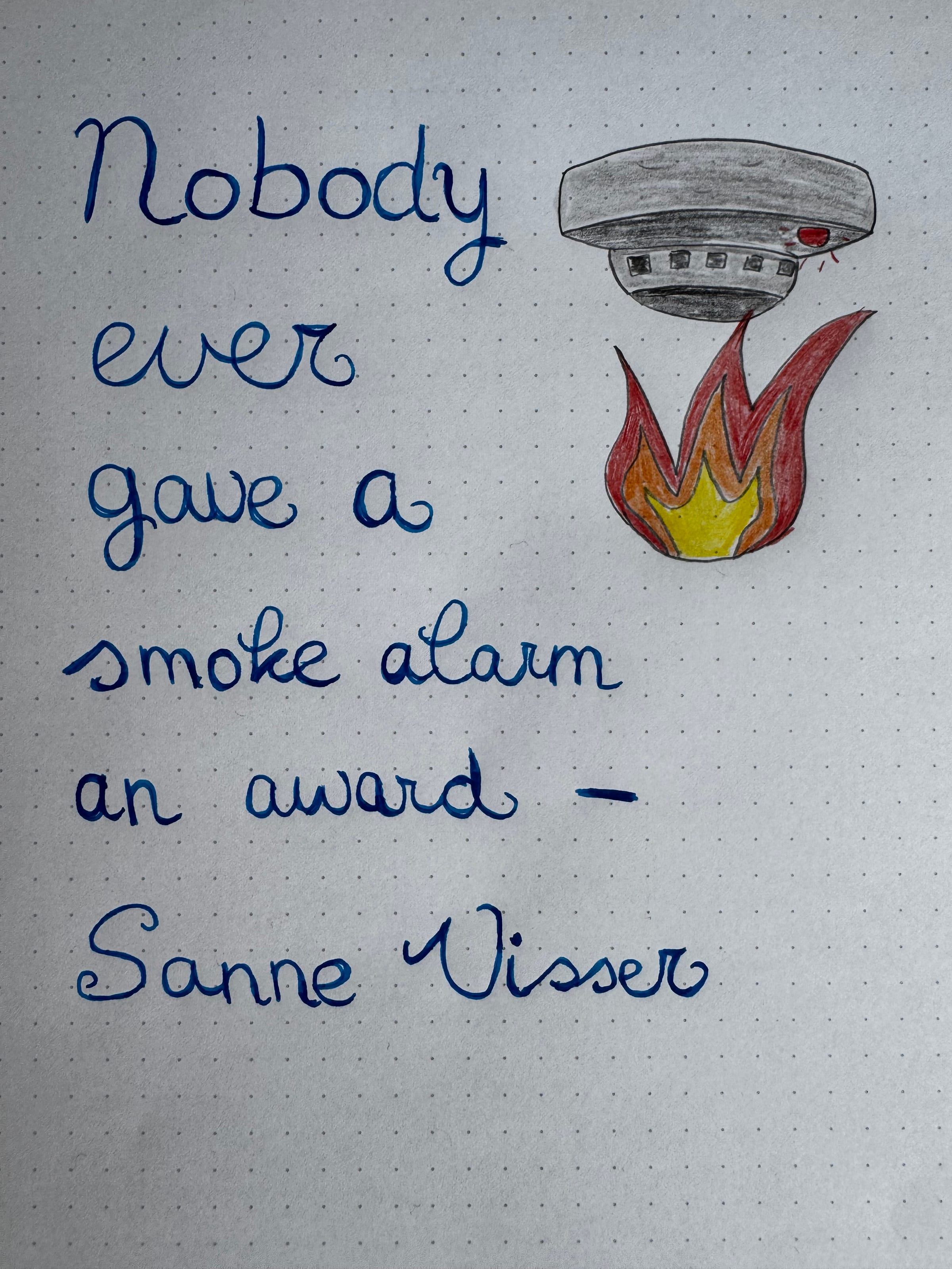 Sad smoke alarm noises